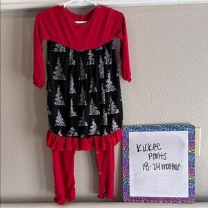 Kickee Pants Red and Black Pajama Set